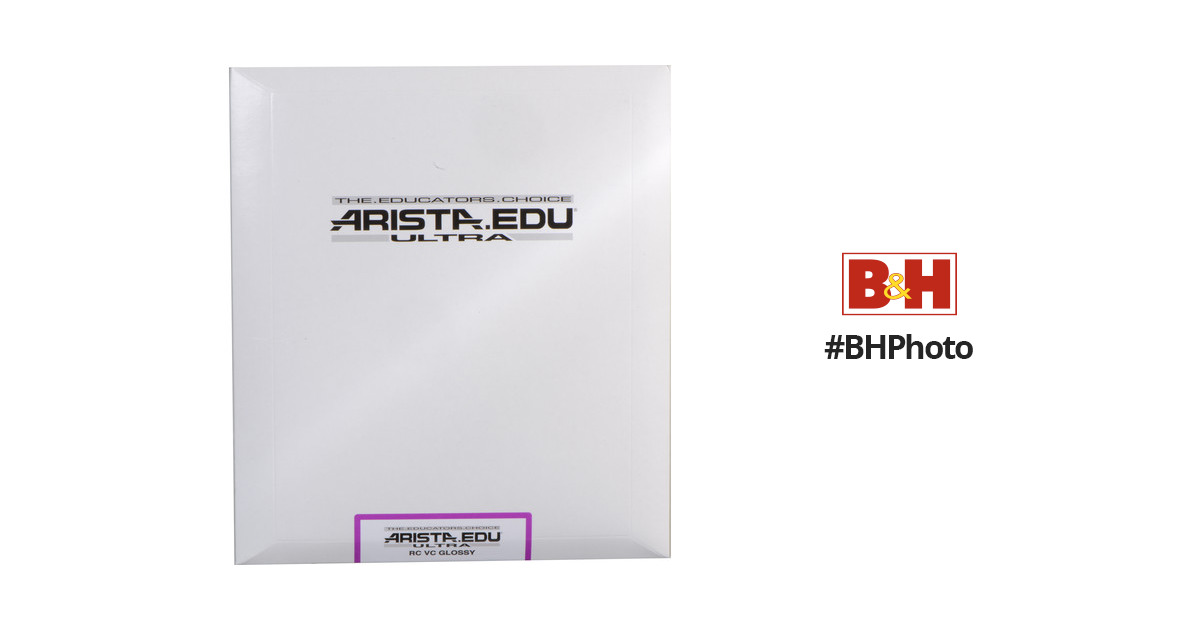 250 Sheets Semi-Matte #2 5x7 Arista EDU Ultra RC Black & White Photographic Paper 
