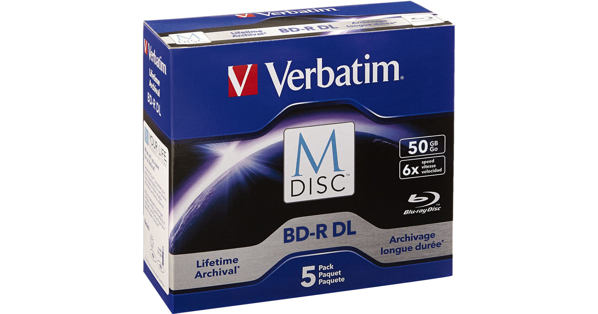 Verbatim MDisc BDR DL 50GB 6x Bluray Discs 98923 B&H Photo