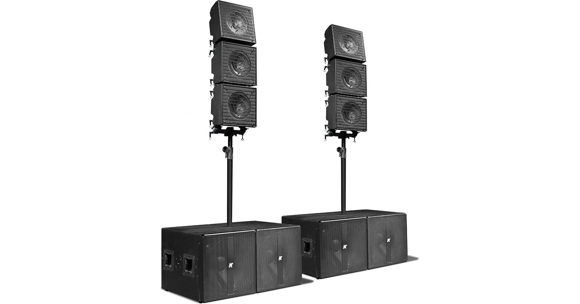 System array c. K-array kx12. Line array 12". L Acoustics k1. K-array km112p.