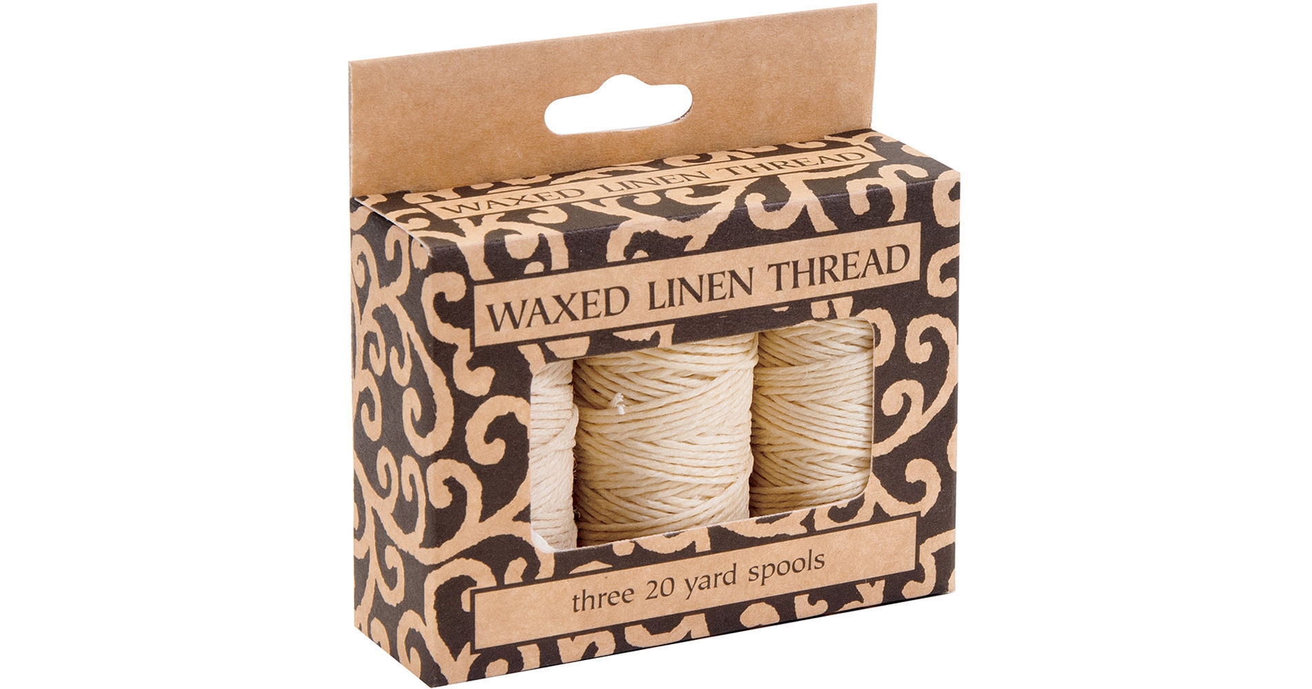 Lineco Waxed Genuine Linen Thread - 20 Yards Per Spool, Black, Pack Of 3 (BBHM209)