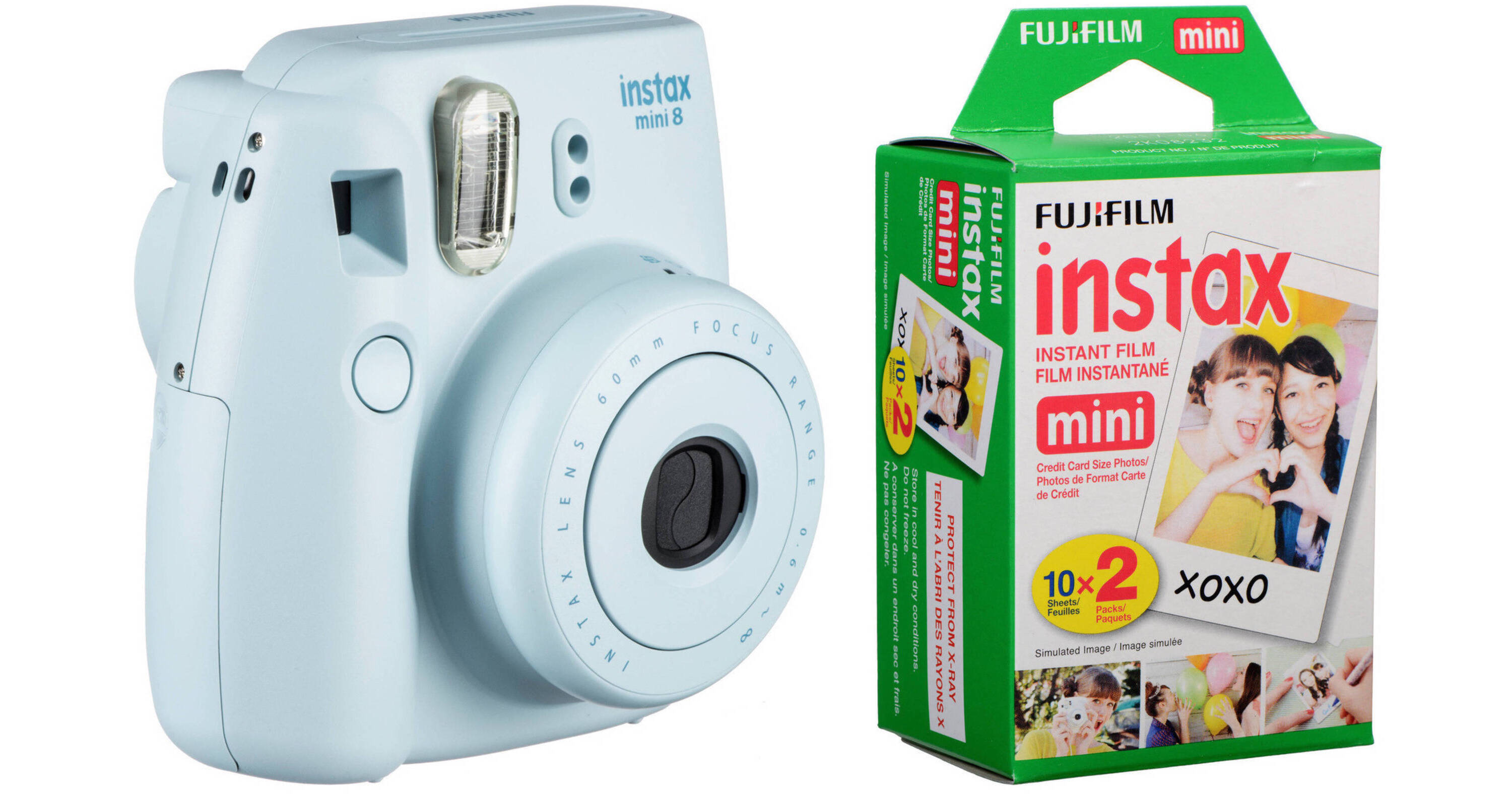 FUJIFILM Instax Mini 8 Instant Film Camera With Twin Pack Of