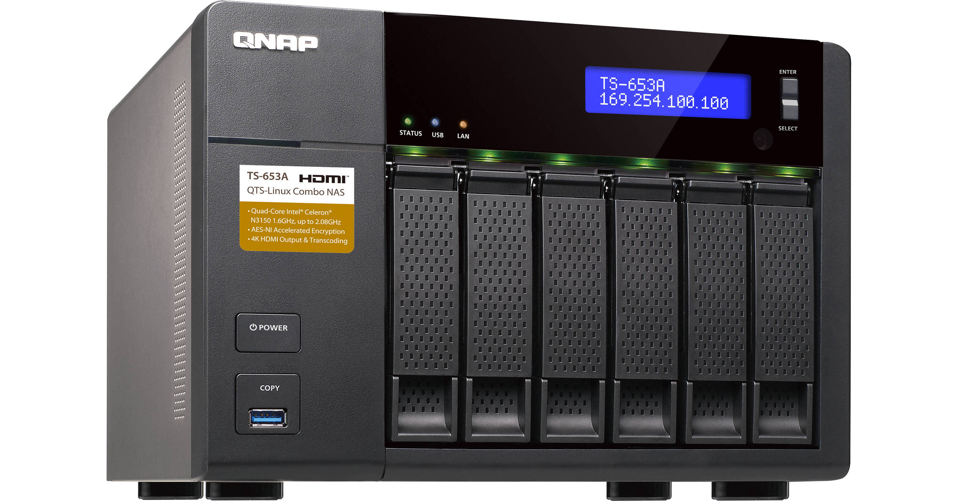 QNAP TS-653A 6-Bay NAS Enclosure TS-653A-4G-US B&H Photo Video