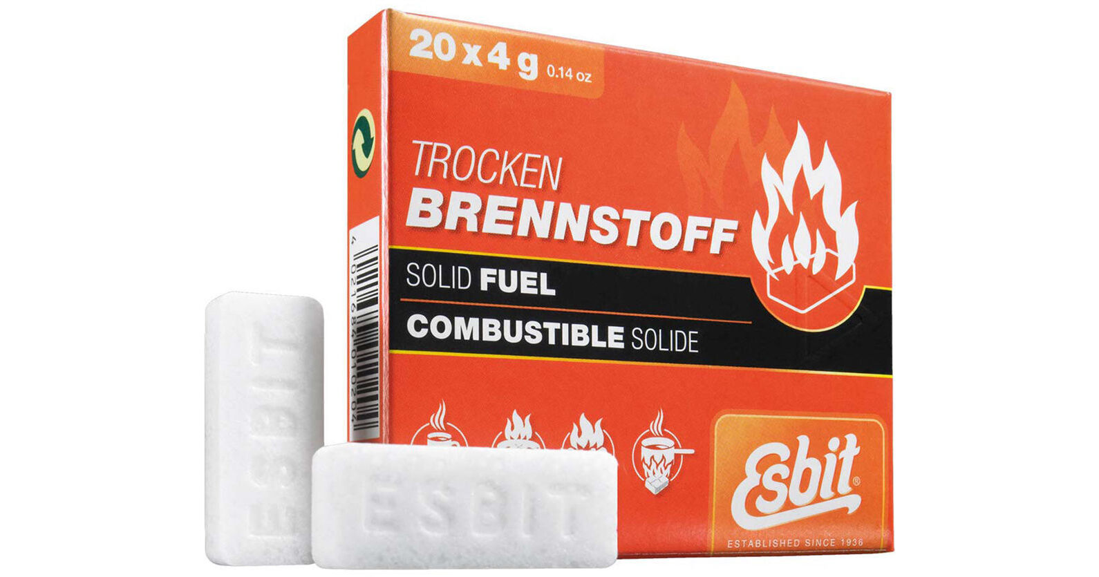 Esbit Solid 4 Gram Fuel Tablets (20Pack) EFUEL20X4 B&H Photo