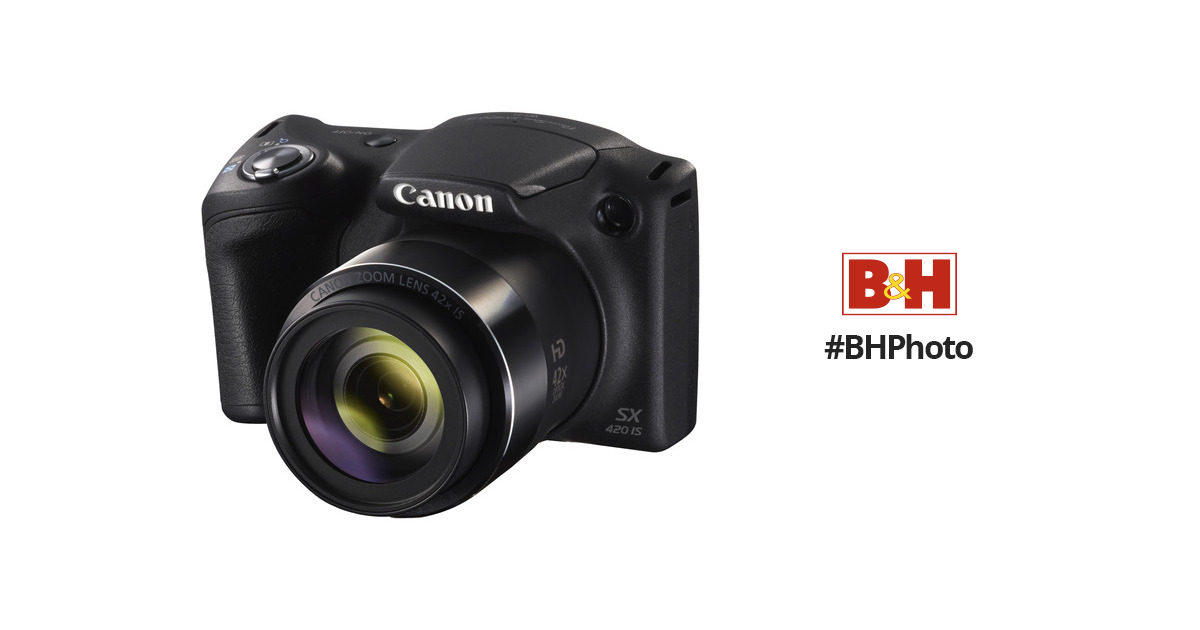 Canon PowerShot SX420 IS Digital Camera (Black) 1068C001 B&H