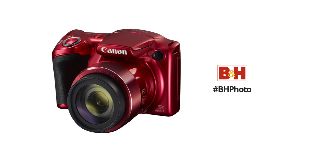 Canon PowerShot SX420 IS Digital Camera (Red) 1069C001 B&H Photo
