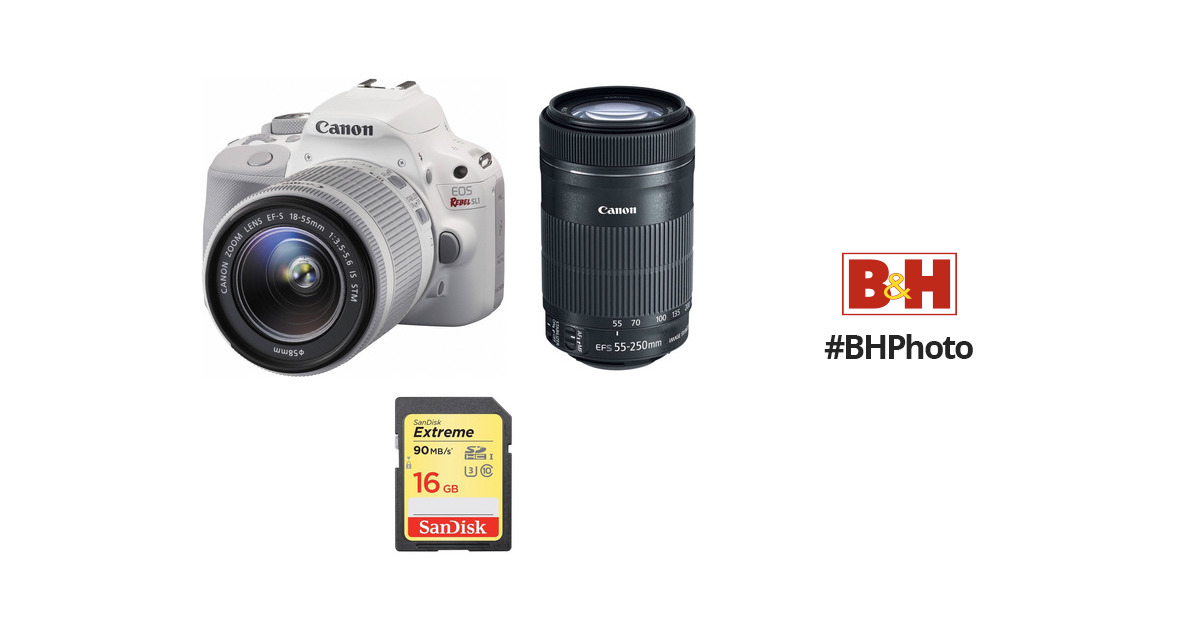 Canon EOS Rebel SL1 DSLR Camera with 18-55mm and 55-250mm Lenses