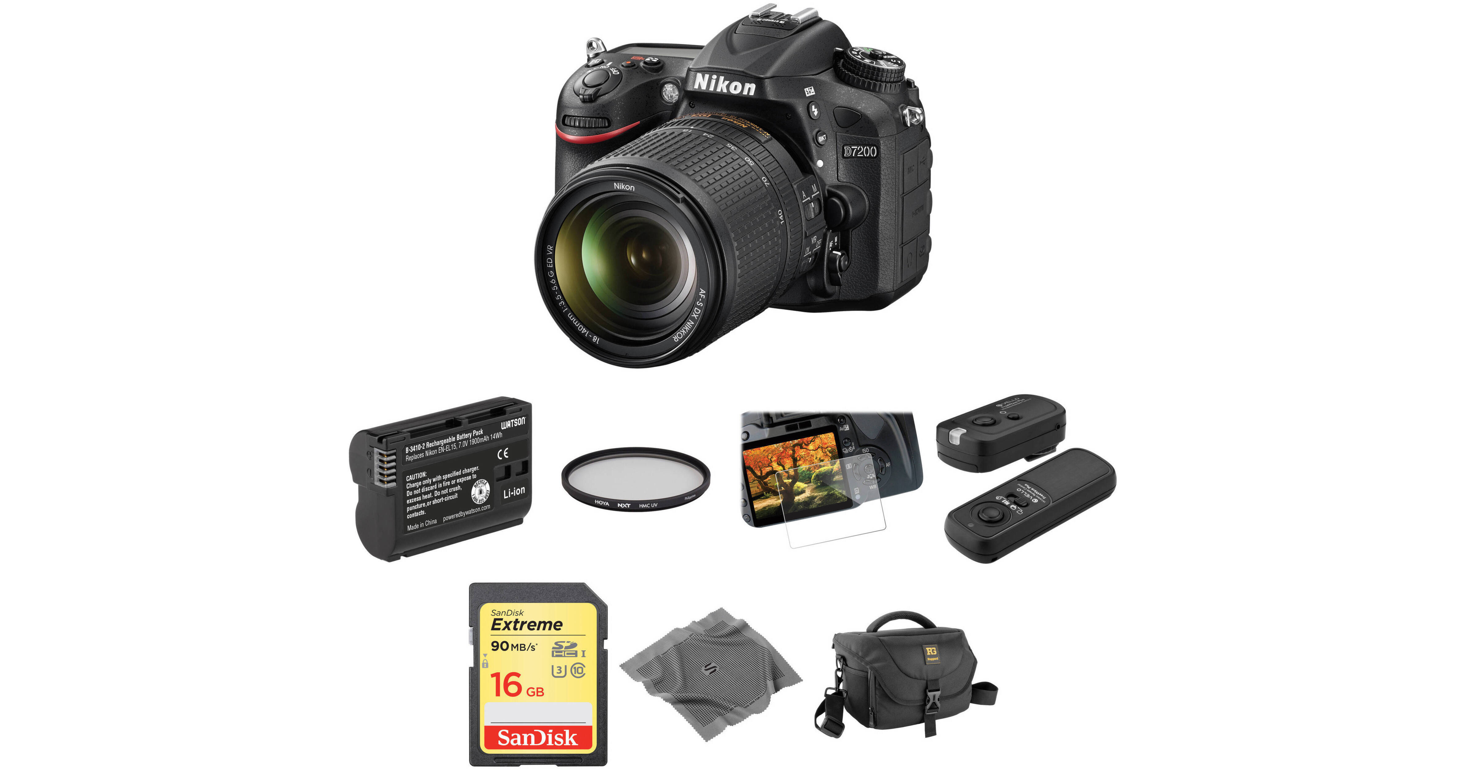 Nikon D7200 DSLR Camera with 18140mm Lens Basic Kit B&H Photo