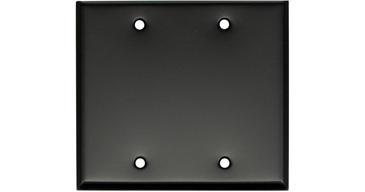Whirlwind 2Gang Blank Wall Plate (Black Finish) WP2B/0H B&H