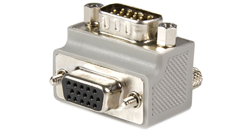 VGA Right Angle Adapter - 15-Pin Male To Female Connector For Projector Cable Management