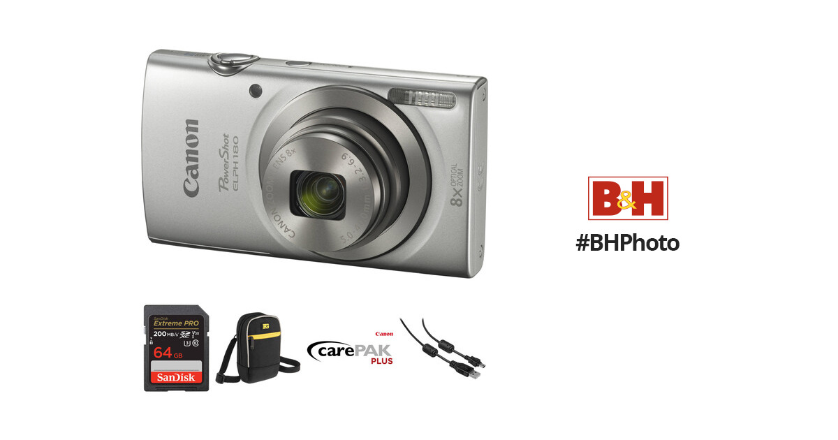 Canon PowerShot ELPH 180 Digital Camera (Silver) 