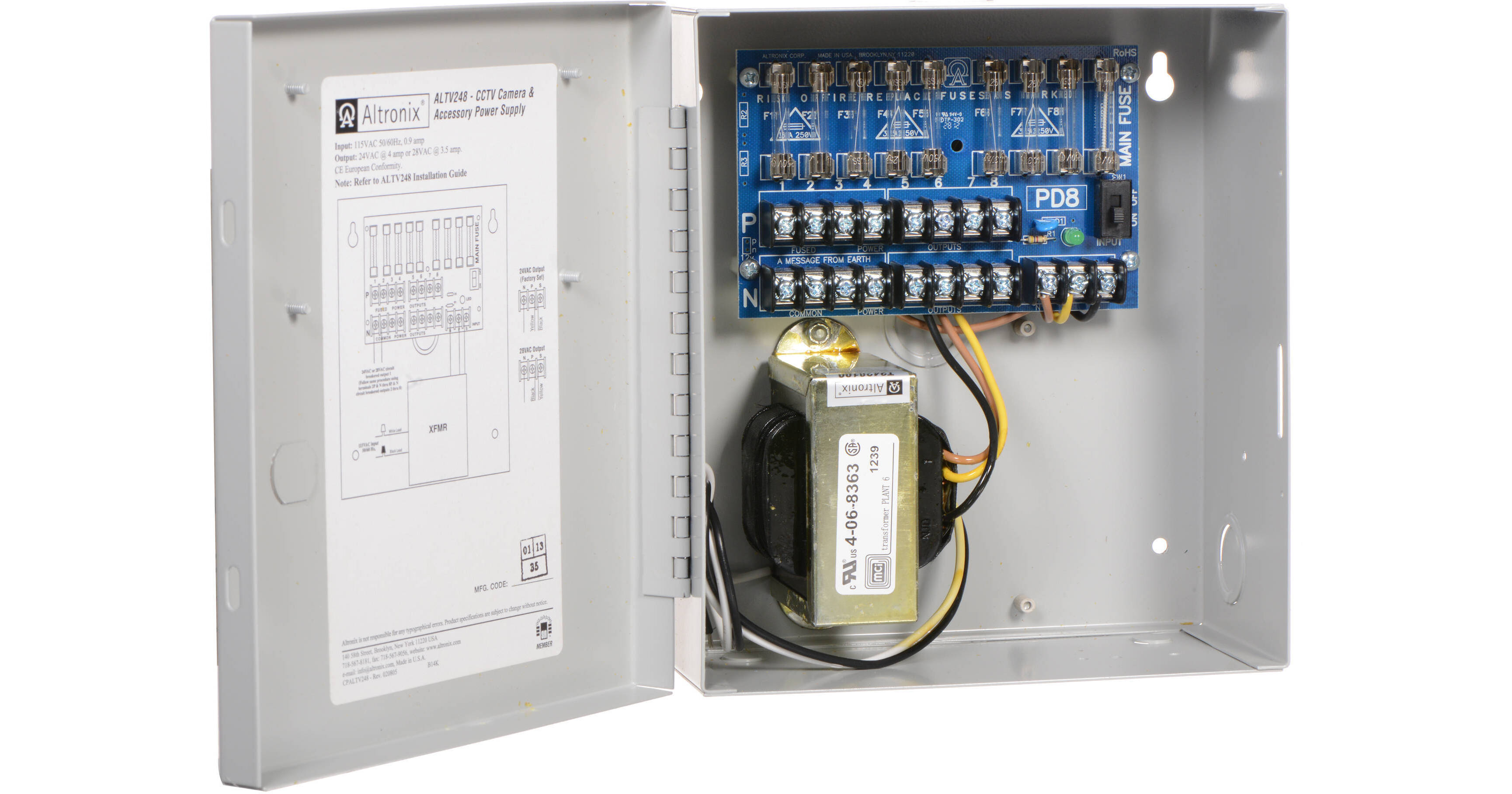 ALTRONIX CCTV Power Supply with 8 Fused Outputs (24 VAC at 4A / 28 VAC at  3.5A)