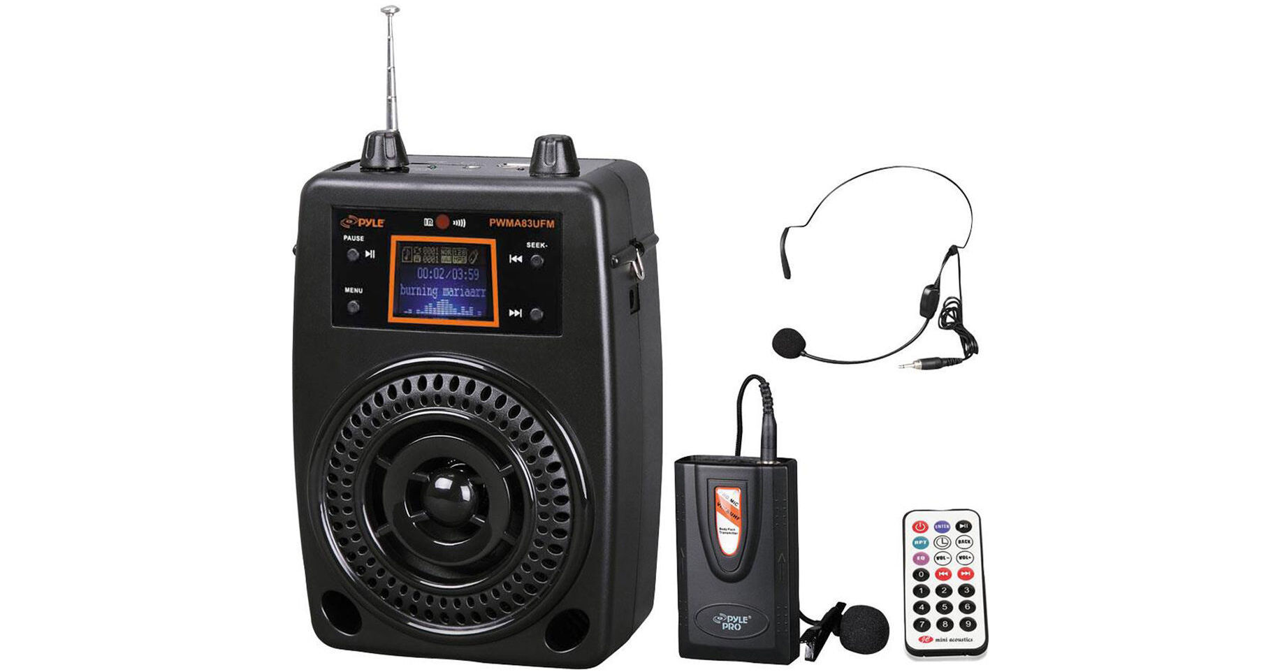 Pyle Pro PWMA83UFM 100 W Portable PA System PWMA83UFM B&H Photo