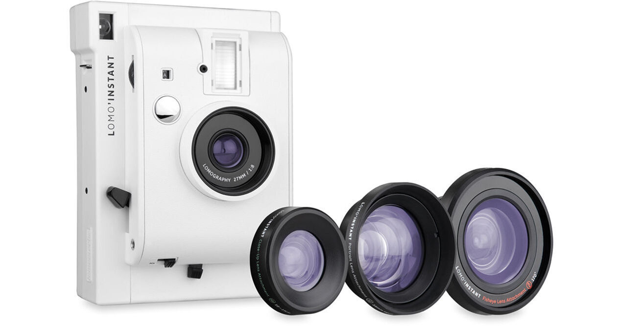 Lomography Lomo'Instant Camera & 3 Lenses (White Edition)