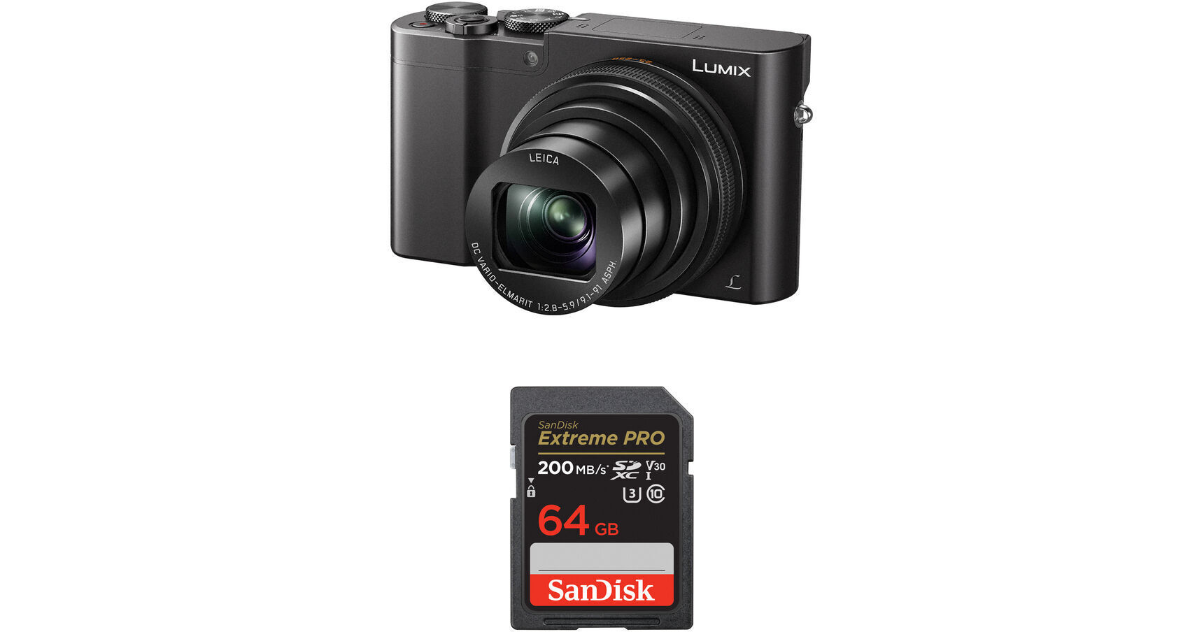 Panasonic Lumix DMC-ZS100 Digital Camera & Memory Card Kit (Black)