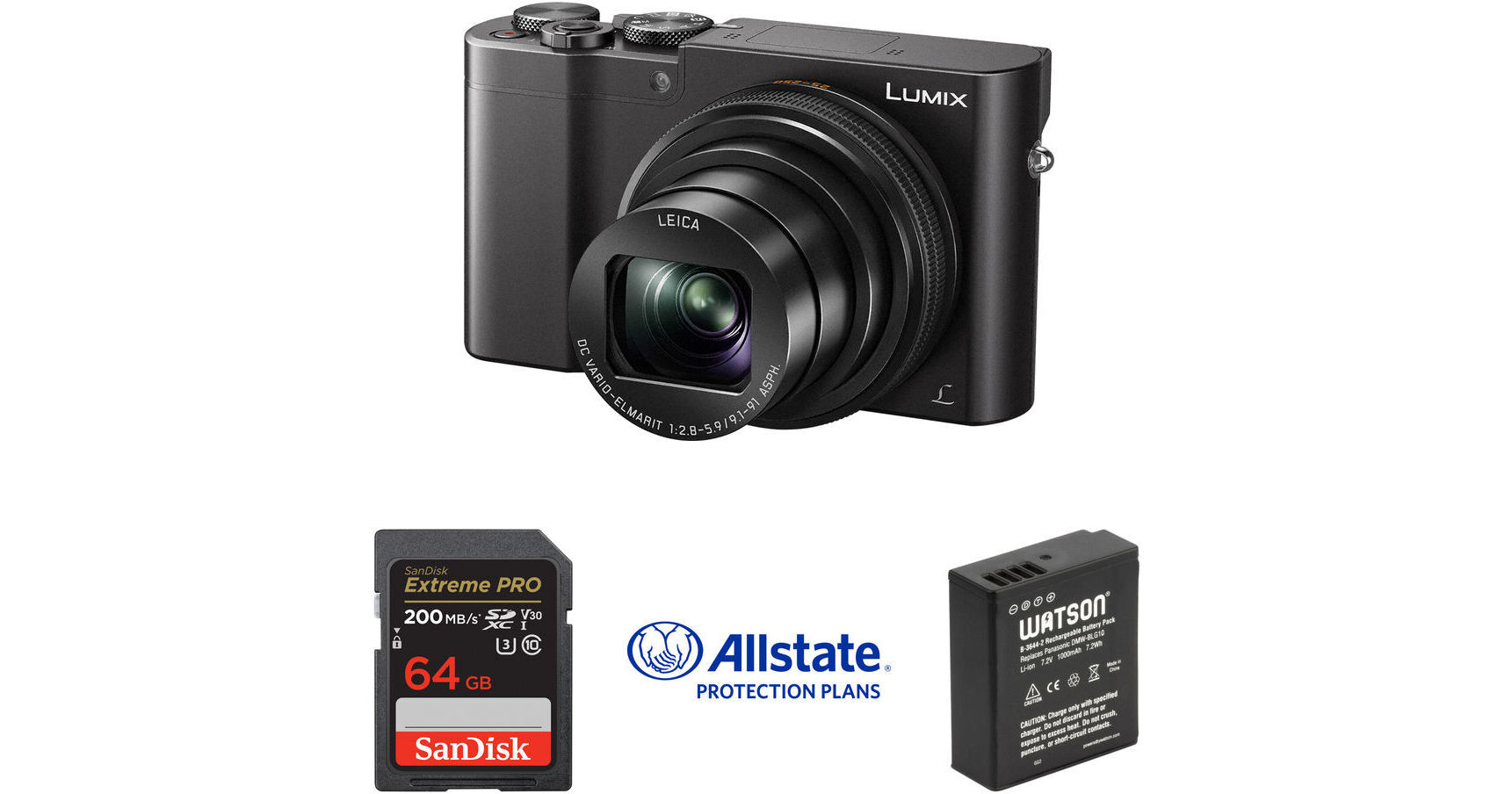 Panasonic Lumix DMCZS100 Digital Camera Deluxe Kit (Black) B&H