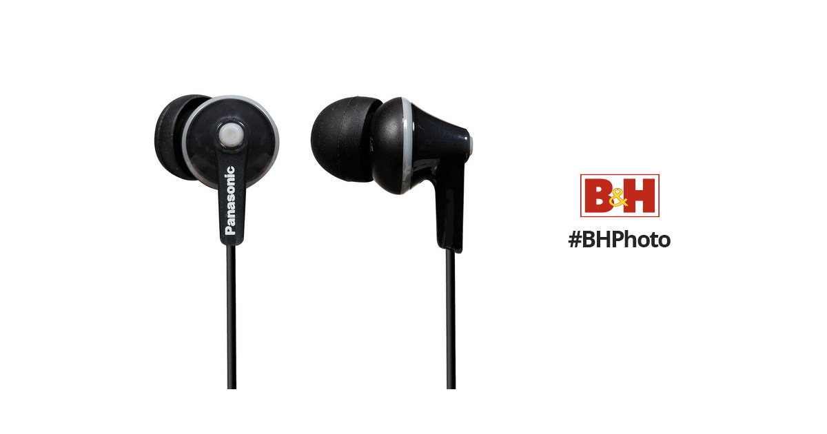 (Black) RP-HJE125-K Earbud Panasonic ErgoFit Headphones In-Ear
