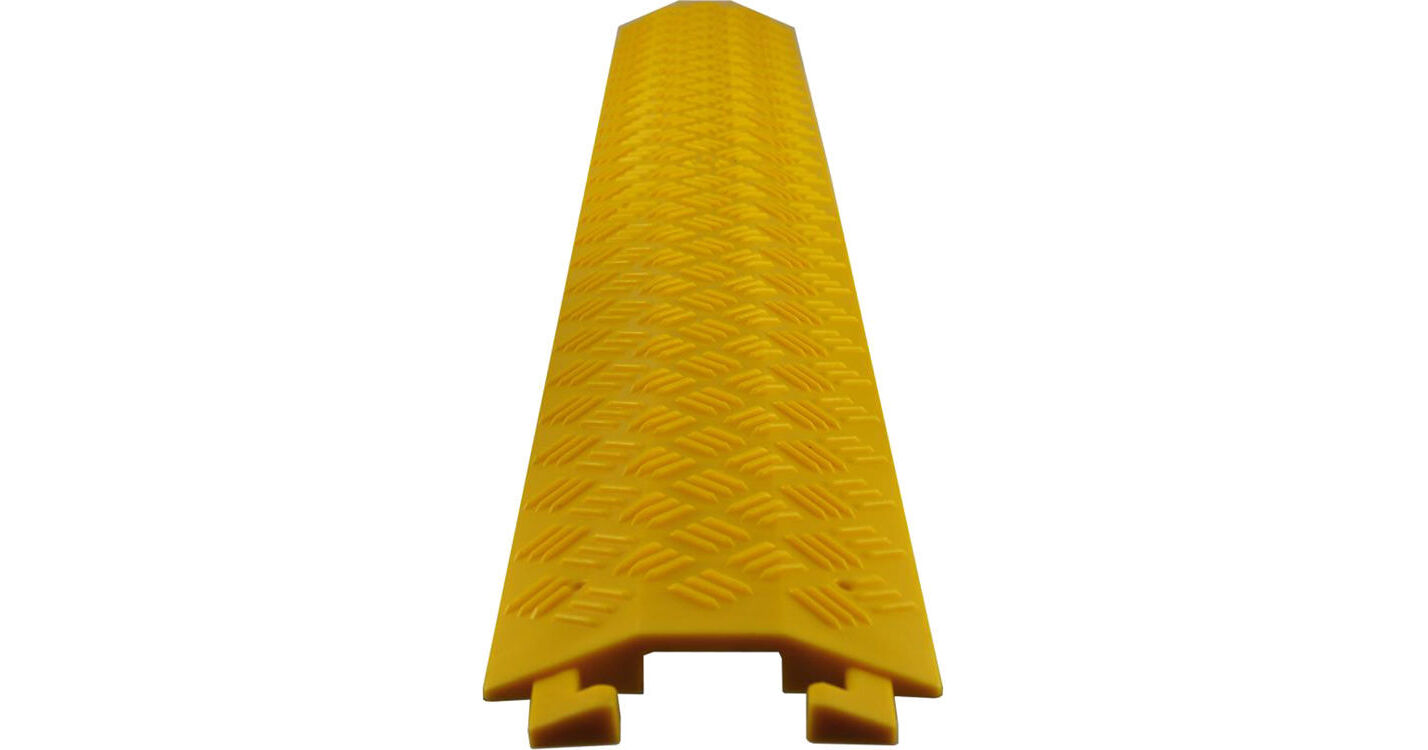 Pyle Durable Cable Protection Ramp Cover - Supports 11000lbs Single Channel  Heavy Duty Hose and Cord Track Floor Protection, 39.4” x 5.11” x 0.78”