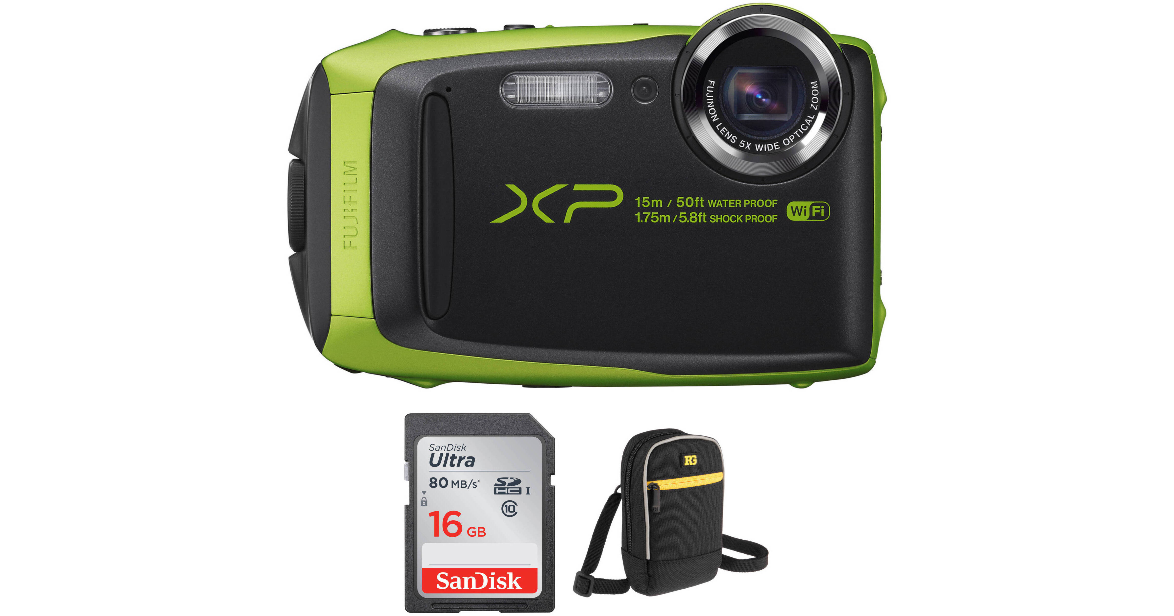 FUJIFILM FinePix XP90 Digital Camera Basic Kit (Lime) B&H Photo