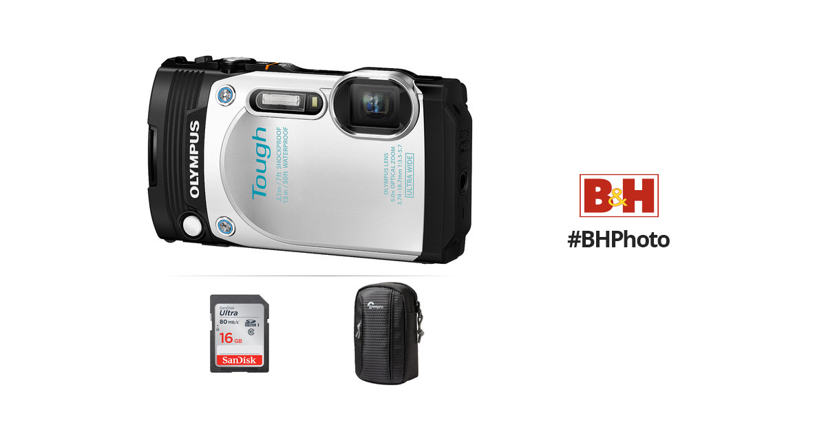 Olympus Stylus TOUGH TG-870 Digital Camera Basic Kit (White)