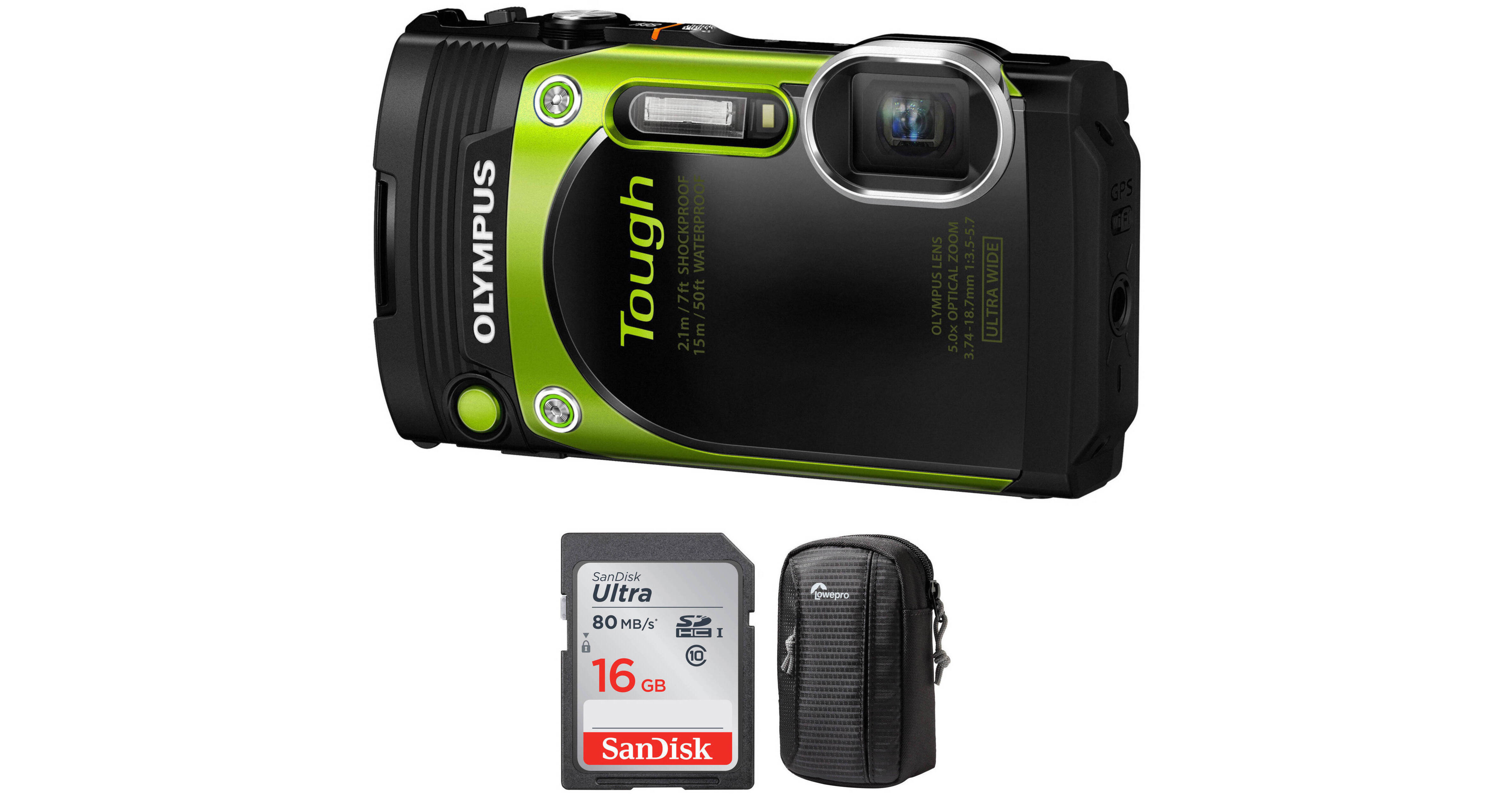 Olympus Stylus TOUGH TG870 Digital Camera Basic Kit (Green)