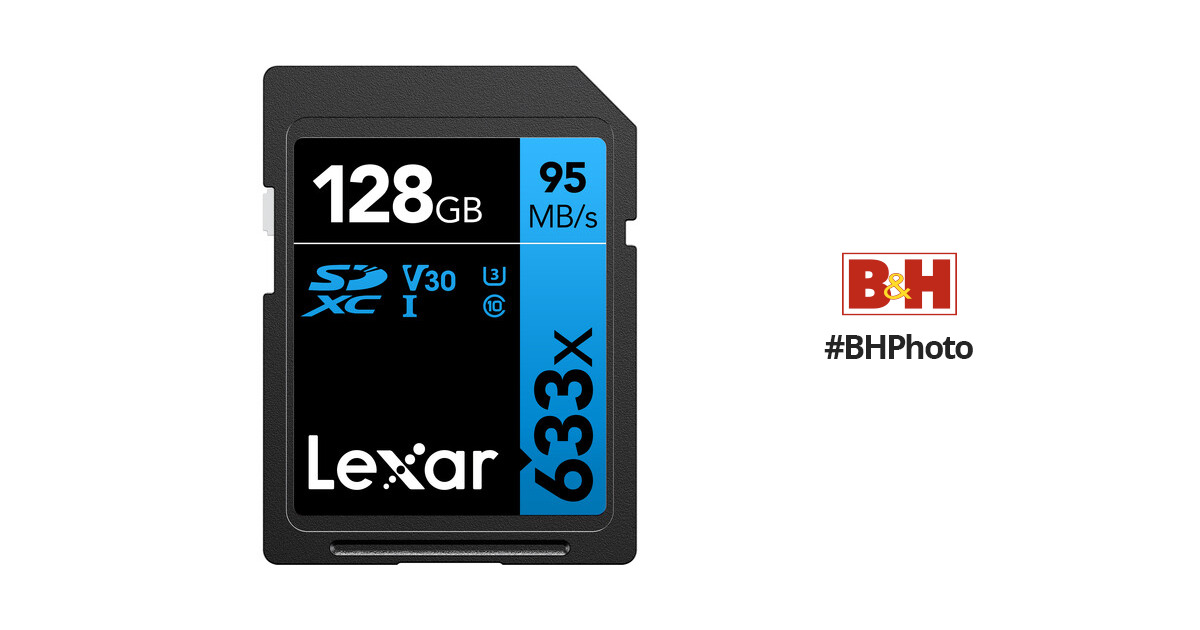 Lexar Lexar 128GB 633x Professionnel UHS-I U1 SDXC Classe 10 Haute-Vitesse Pro Mémoire 