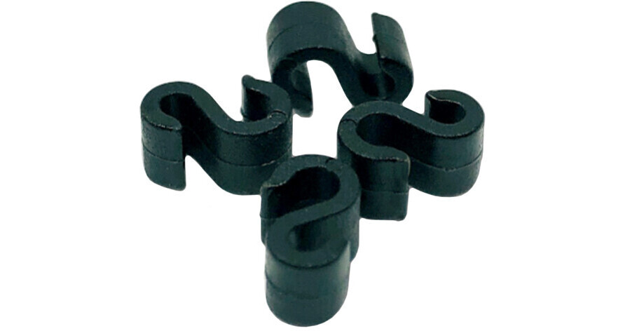 Point Source Audio S-Clip for Dual Headset Style Microphone (4-Pack, Black)