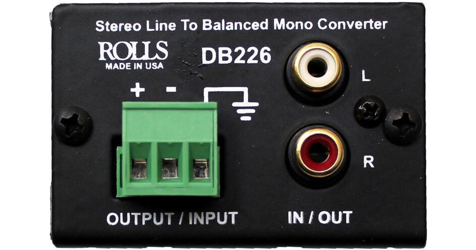 h s for adapter code Mono Stereo DB226 DB226 Balanced B&H Converter to Rolls Line h s for adapter code Mono Stereo DB226 DB226 Balanced B&H Converter to Rolls Line