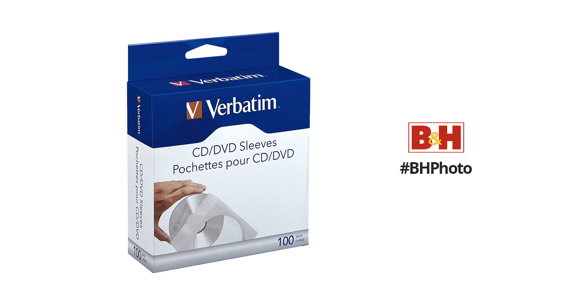 Verbatim CD/DVD Sleeves Pochettes Pour CD/DVD 100 pack