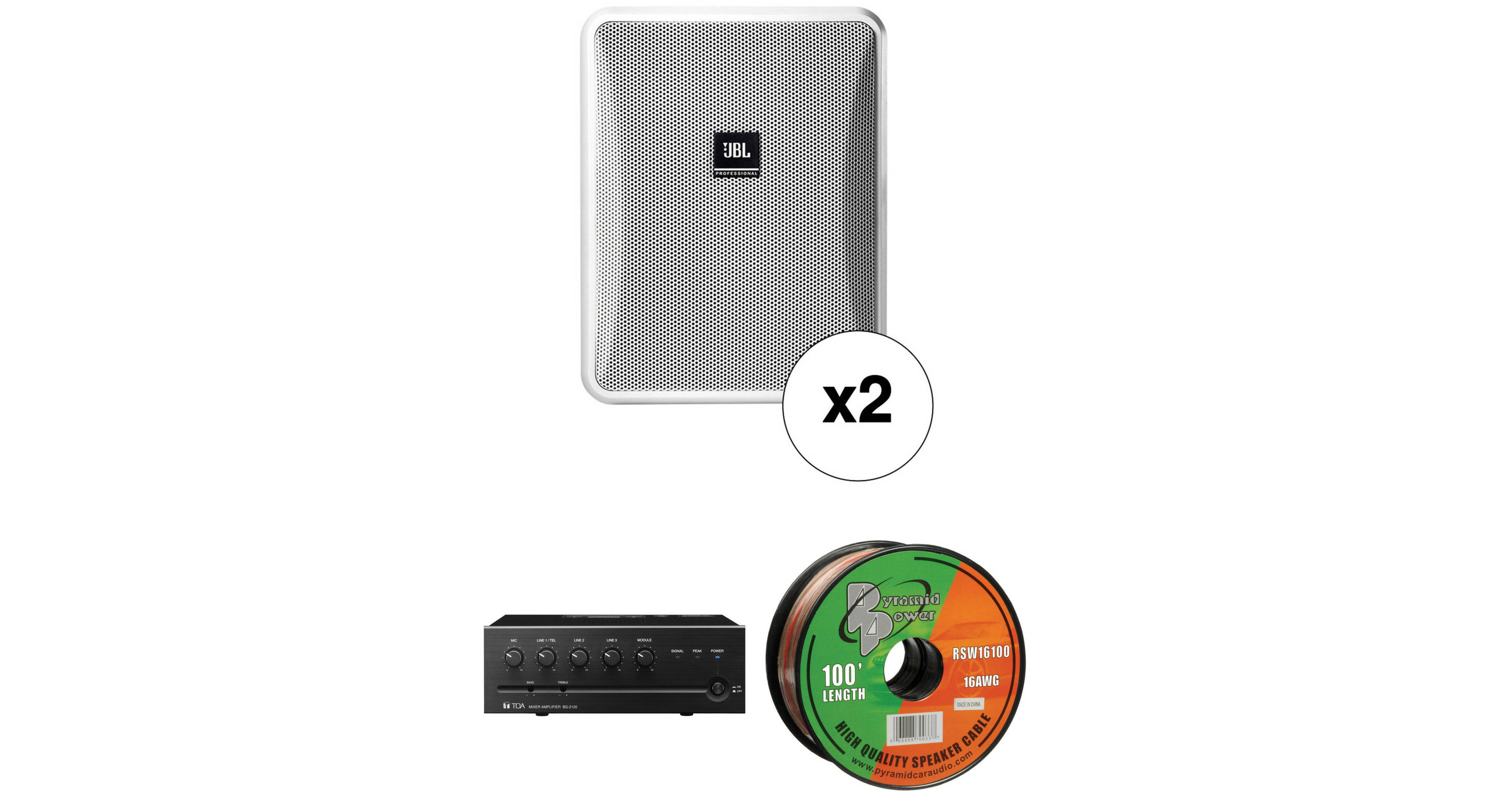 JBL Control 251 Compact Indoor/Outdoor Speakers, Wire & B&H