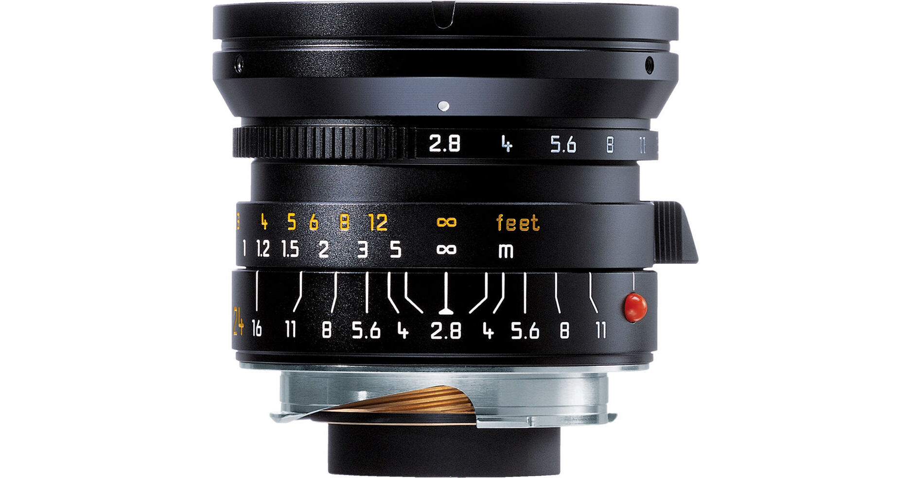 Leica Wide Angle 24mm f/2.8 Elmarit M Aspherical Manual Focus Lens (6-Bit,  Updated for Digital) - Black