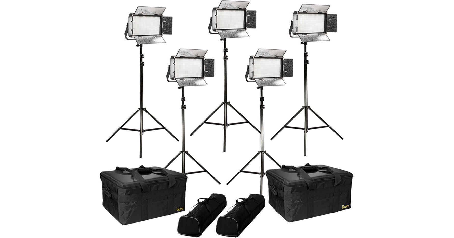 Rayden Half x 1 Bi-Color (3200K-5600K) 2-Point Panel LED Light Kit w/ Gold  & V-Mount Battery Plate - Ikan