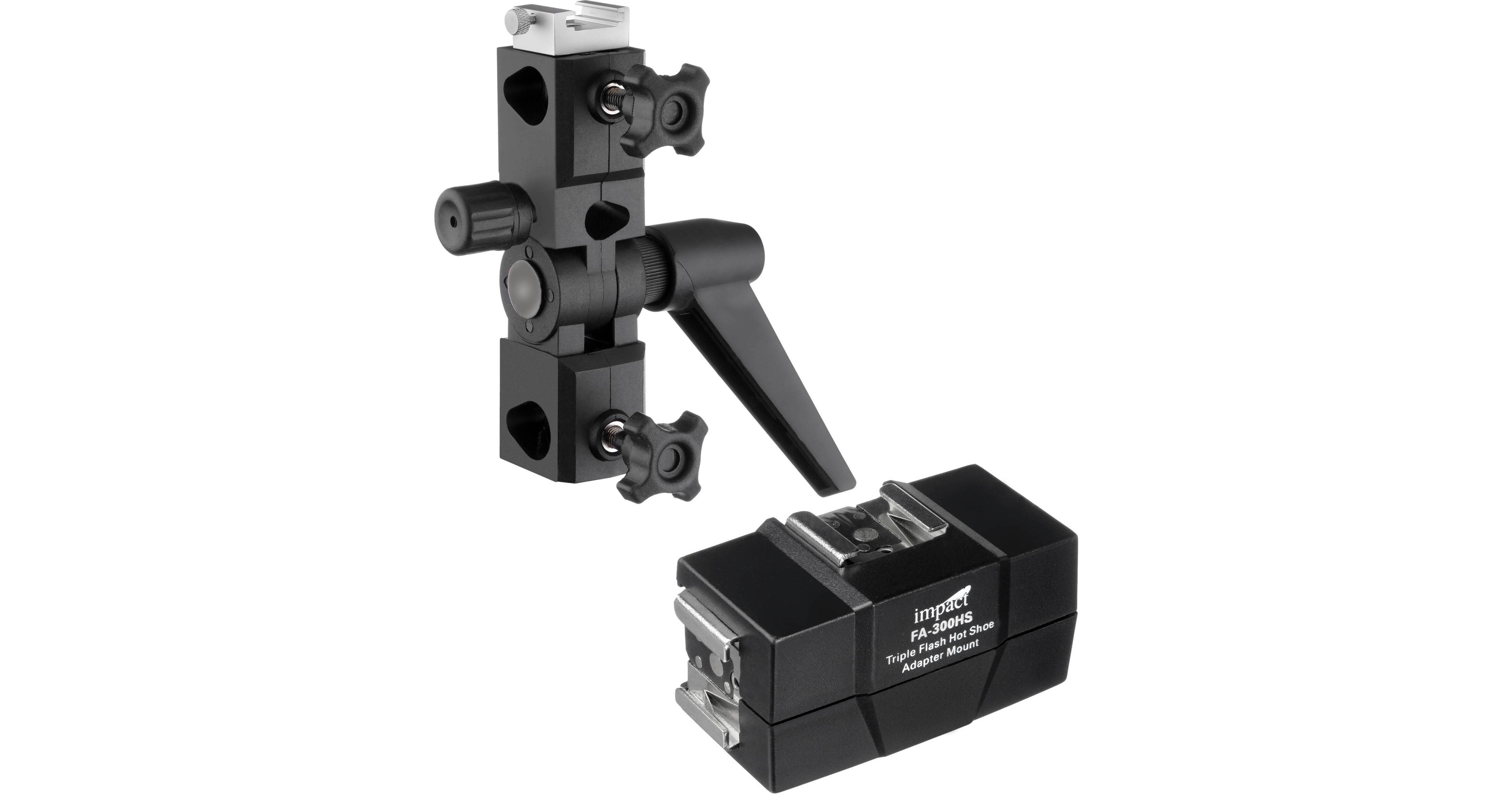 Supporto Multiplo Per Flash JJC MF-1 Con Attacco Hot Shoe - Mini Piedistallo Con Vite 1/4" Per Treppiede - Compatibile Canon, Nikon, Pentax, Olympus