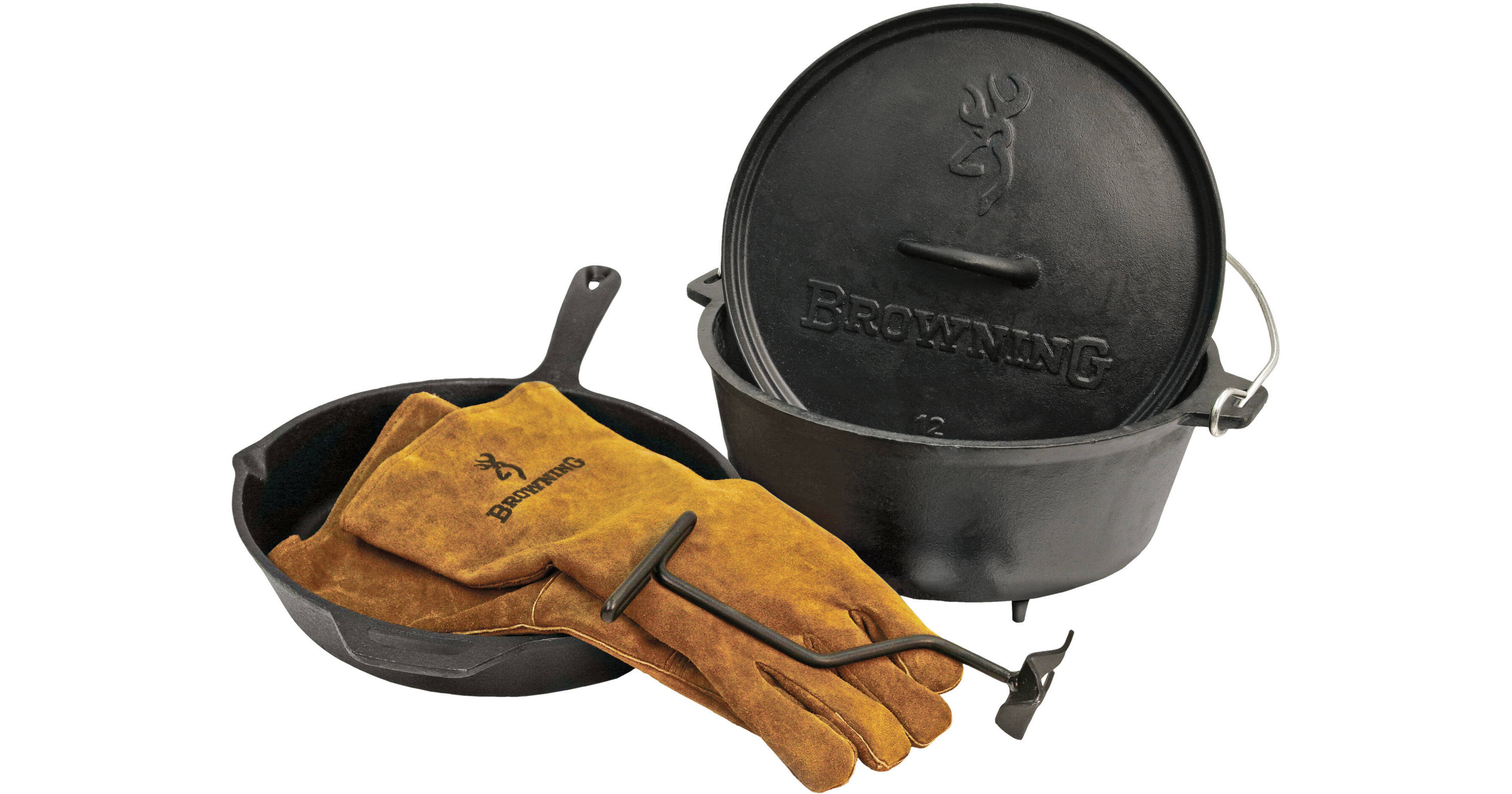 Camp Chef Browning Skillet / Dutch Oven Set with Lid CBOXBR B&H