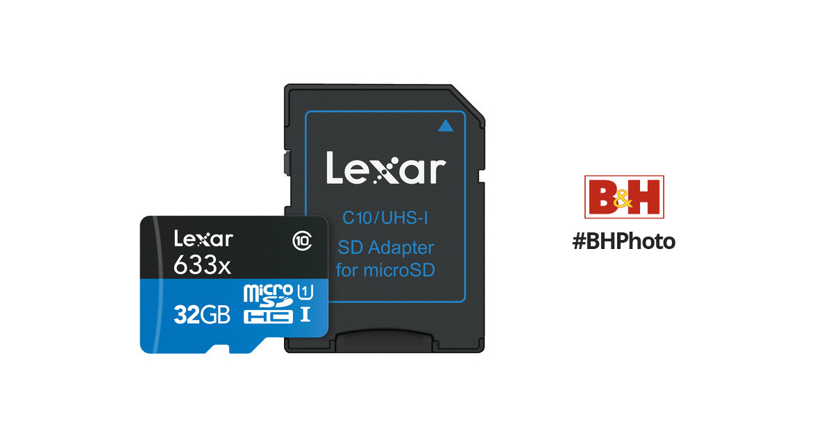 LEXAR Carte Micro-SDHC 32 Go 633x avec adaptateur / lecteur de