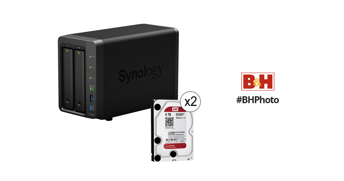 Synology DiskStation 8TB DS716+II 2-Bay NAS Server Kit (2 x 4TB)