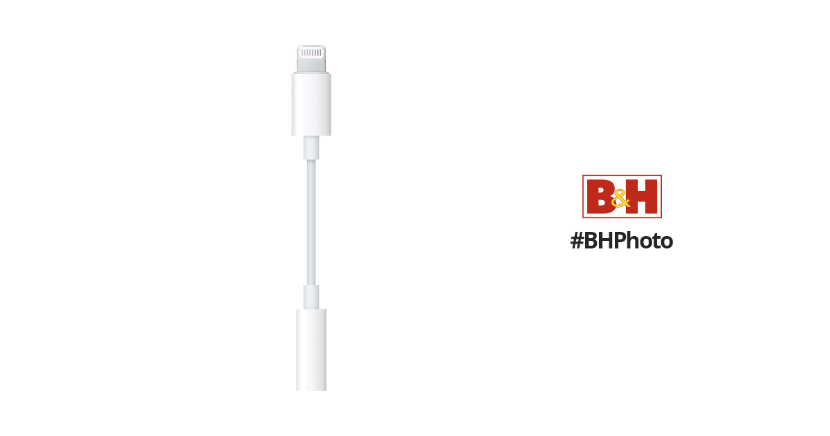 Apple Lightning to 3.5mm Headphone Jack Adapter MMX62AM/A B&H