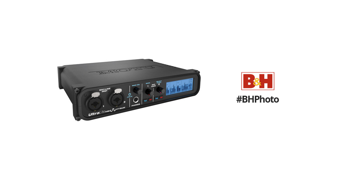 MOTU UltraLite-mk4 18x22 USB Audio Interface with DSP 8452 B&H