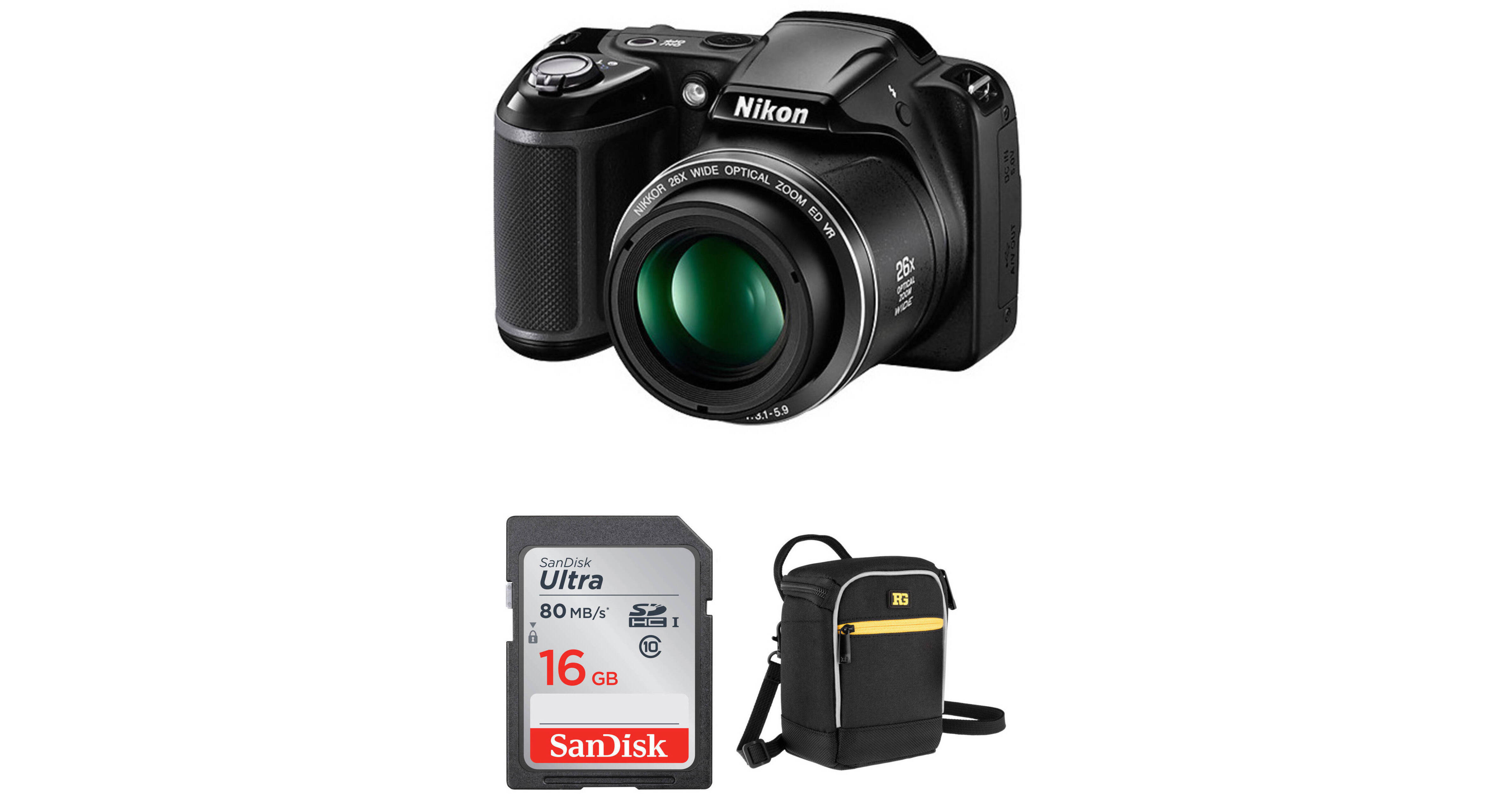 Nikon COOLPIX L330 Digital Camera Basic Kit (Refurbished) B&H