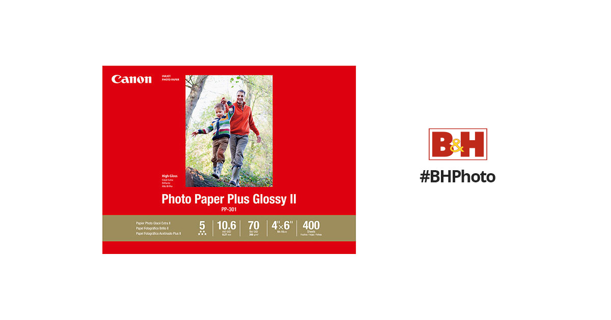 Papier photo Canon PP-301 Plus glacé II, 4 x 6, 265 gsm
