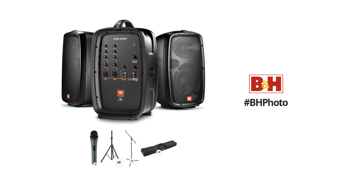 klink Pef Veroveraar JBL EON 206P Portable PA System Kit with Stands, Bag, and