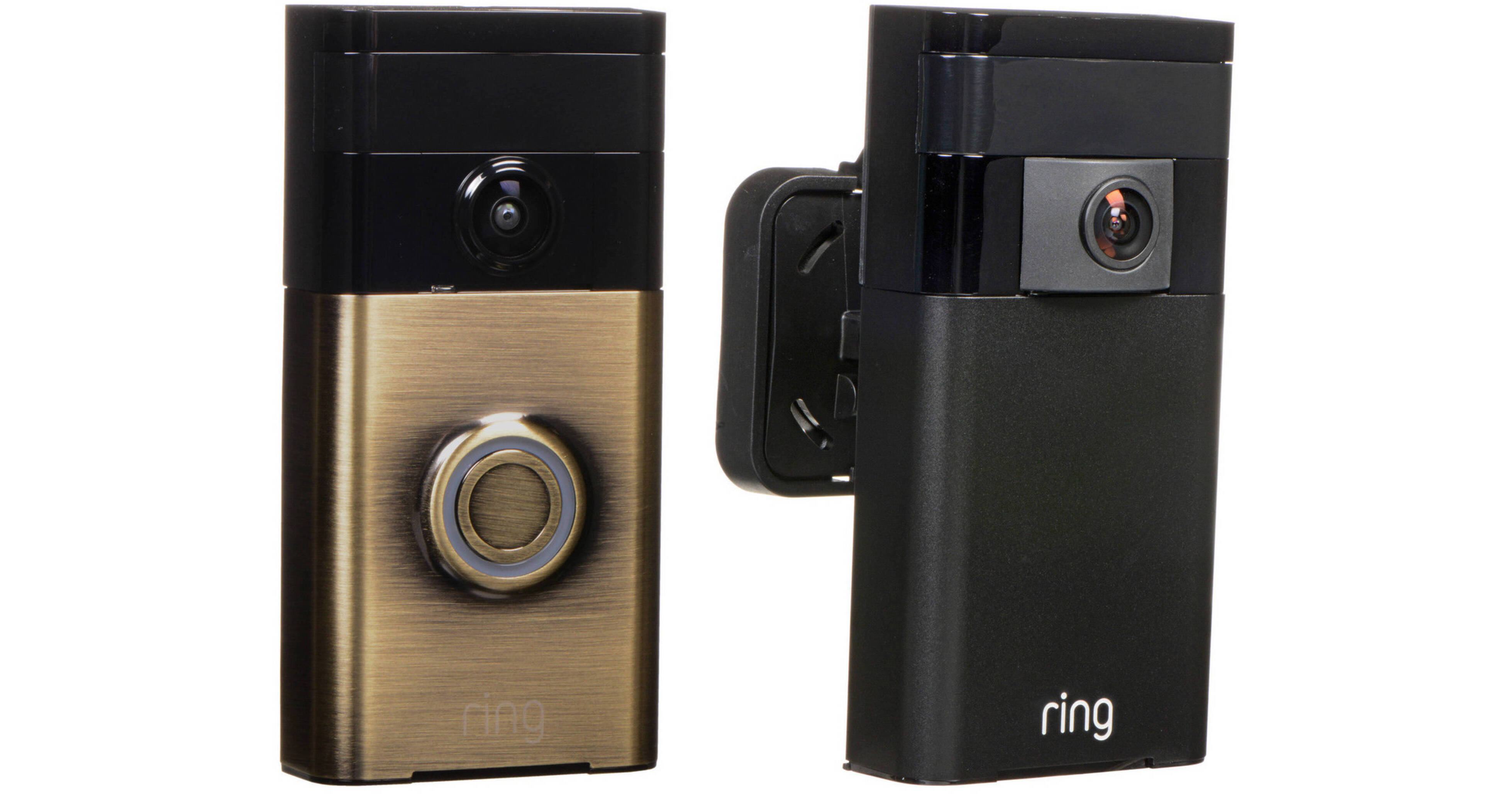 Ring Video Doorbell with Stick Up Camera Kit (Antique Brass)