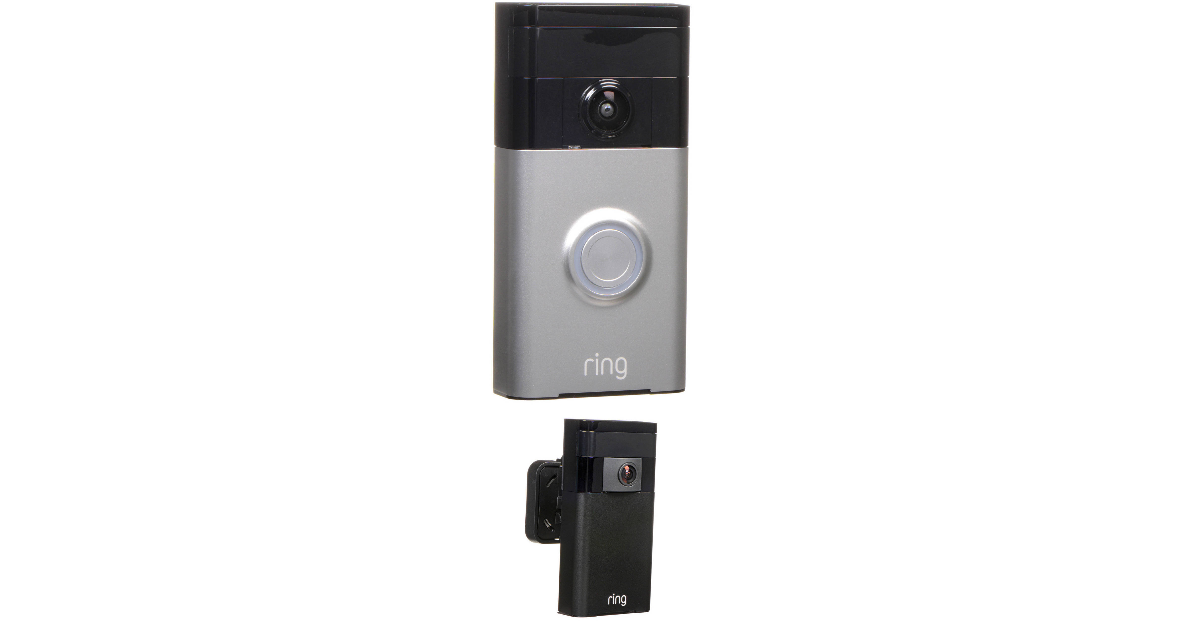 Ring Video Doorbell with Stick Up Camera Kit (Satin Nickel) B&H