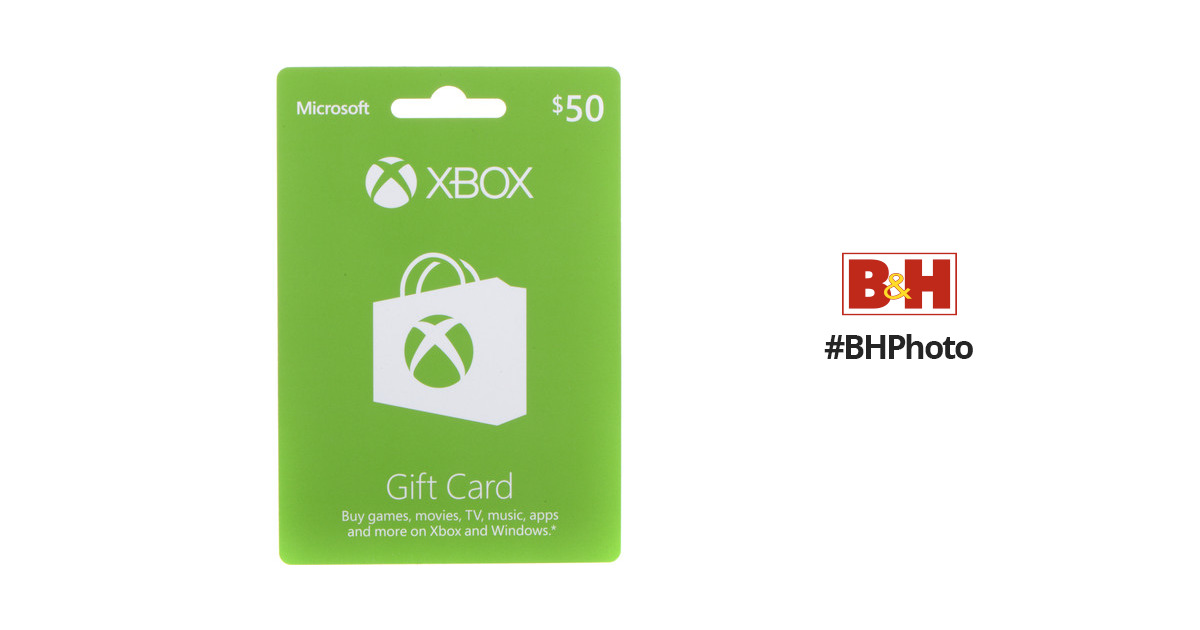 Microsoft Xbox Live 50 Gift Card 33630 B&H Photo Video