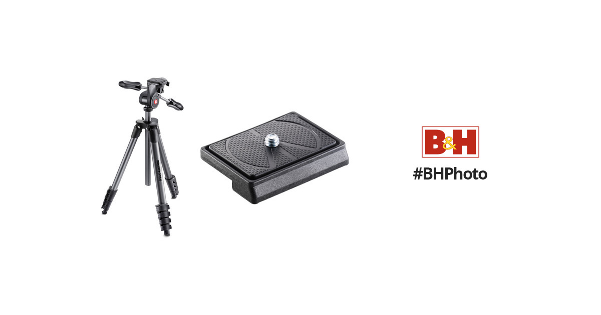 Manfrotto MKCOMPACTADV-BK Compact Advanced Tripod Head with hot shoe mount 