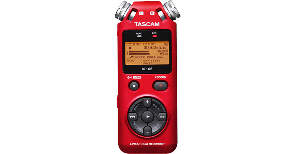 TASCAM DR-05 Portable Handheld Digital Audio Recorder (Red)