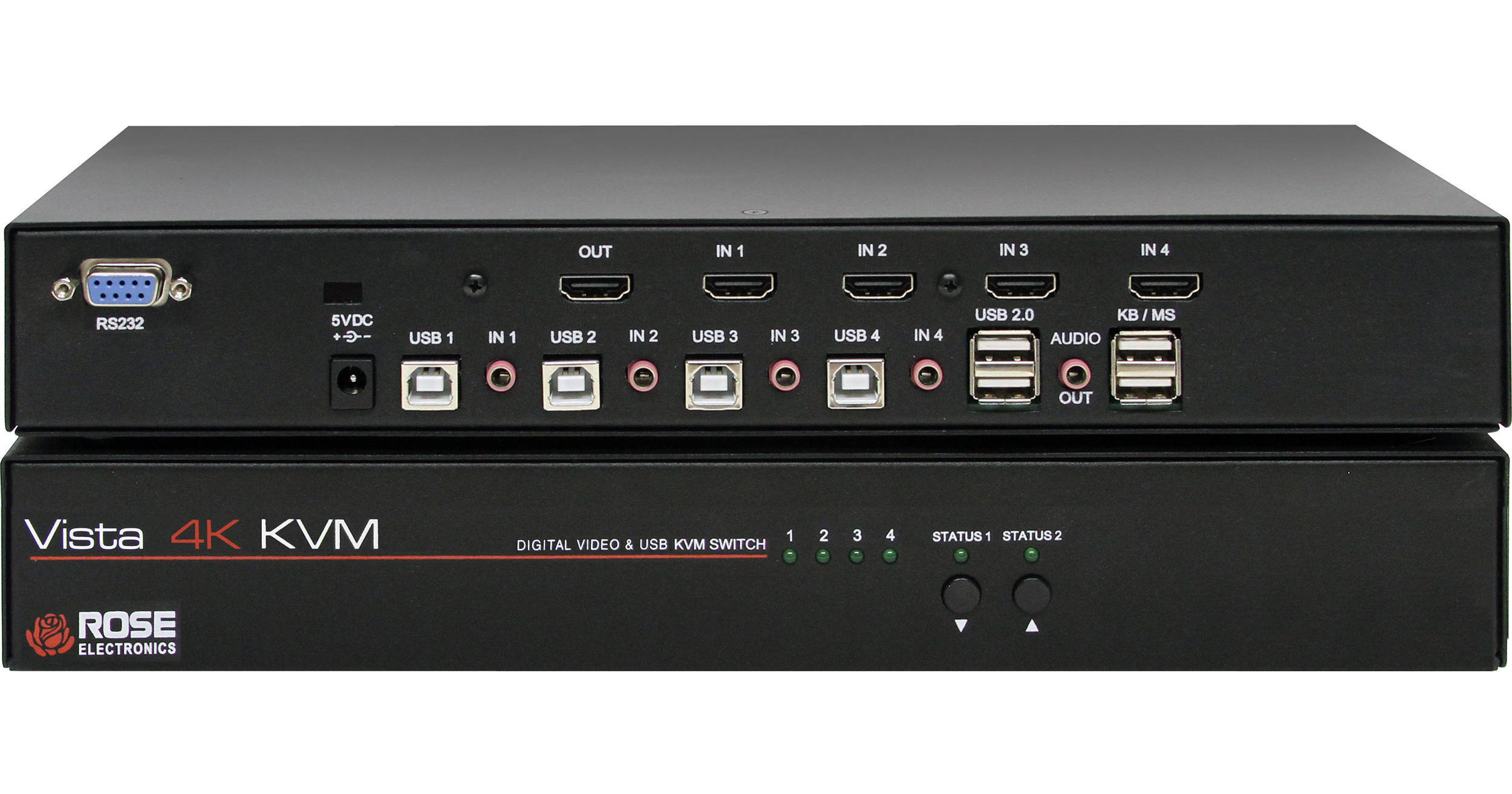 Rose Electronics 4x1 Vista HDMI 4K KVM Switch KVM4TUH/A1 B&H