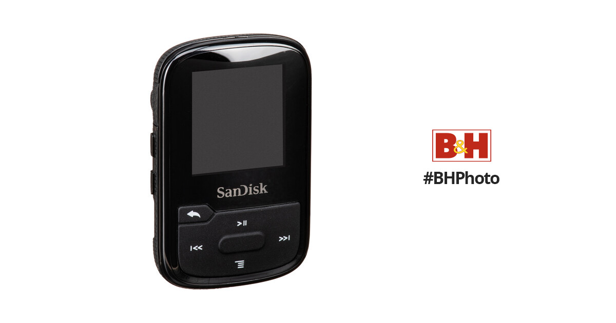 SanDisk 16GB Clip Sport Plus MP3 Player SDMX28-016G-G46K Bluetooth Black FM Radio LCD Screen 