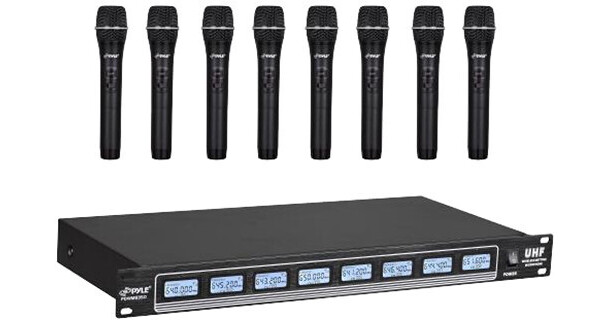 Pyle Pro PDWM8325 8 Channel UHF Wireless Microphone PDWM8325 B H