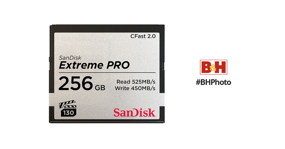 SanDisk 256GB Extreme PRO CFast 2.0 Memory Card SDCFSP-256G-A46D