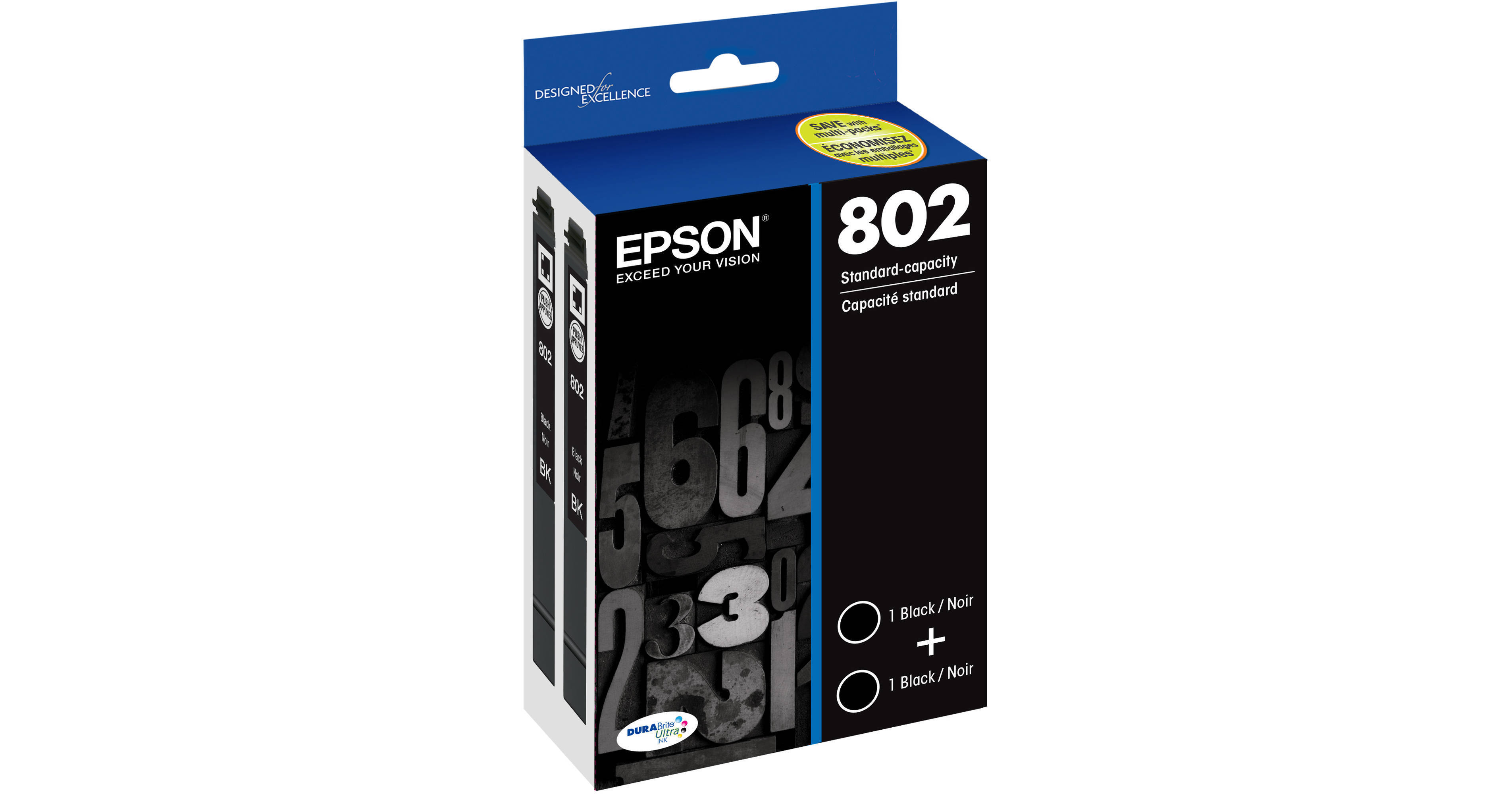Epson 802 Black DURABrite Ultra Standard-Capacity Ink T802120-D2